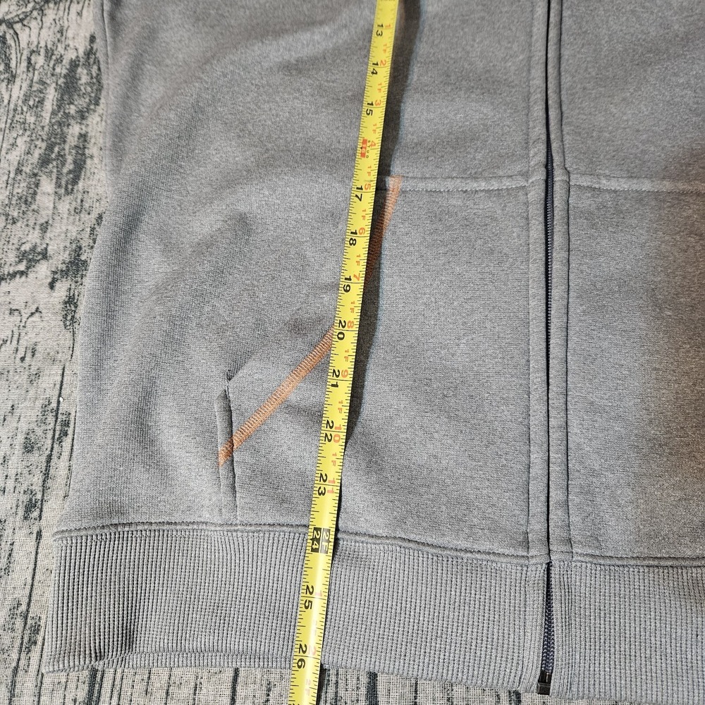 Under Armour Hoodie Men L Gray Gray Orange  Sweatshirt Sweater Large Logo - Picture 6 of 6